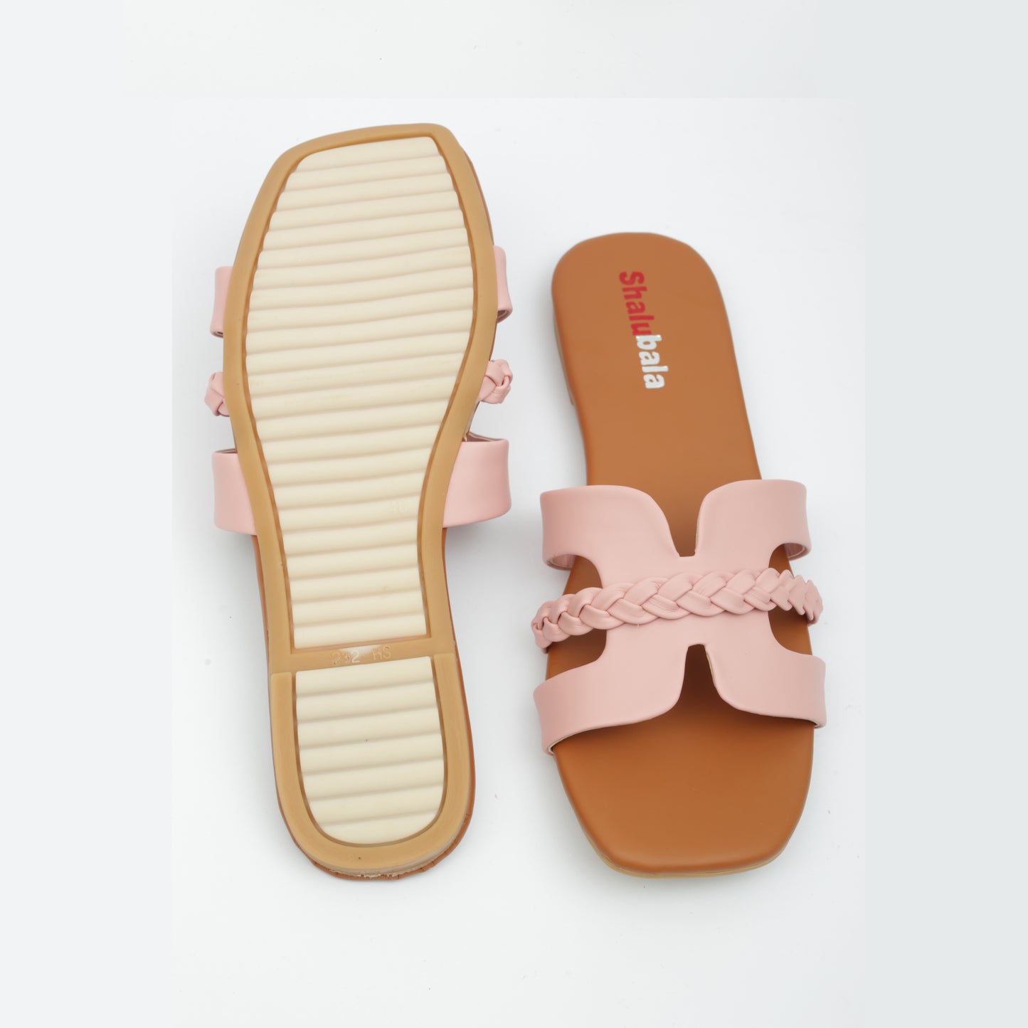 Pink Braided Sandals