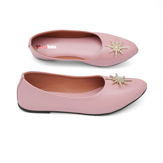Blush Pink Star-Embellished Pumps