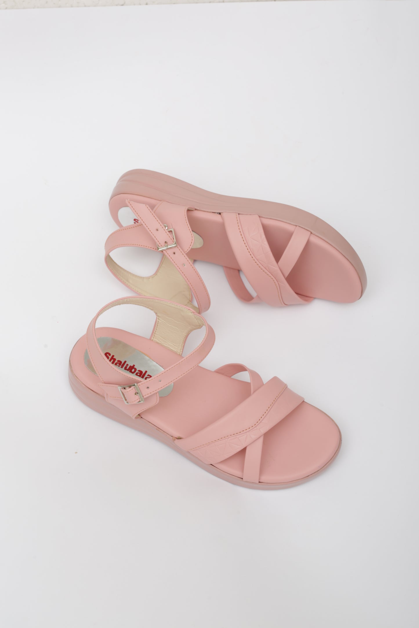 Pink Wedge Pu Sandals