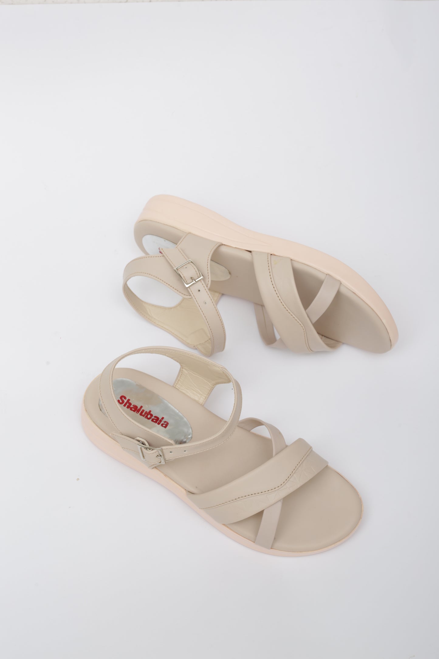 beige Wedge Pu Sandals
