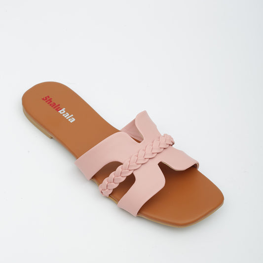 Pink Braided Sandals