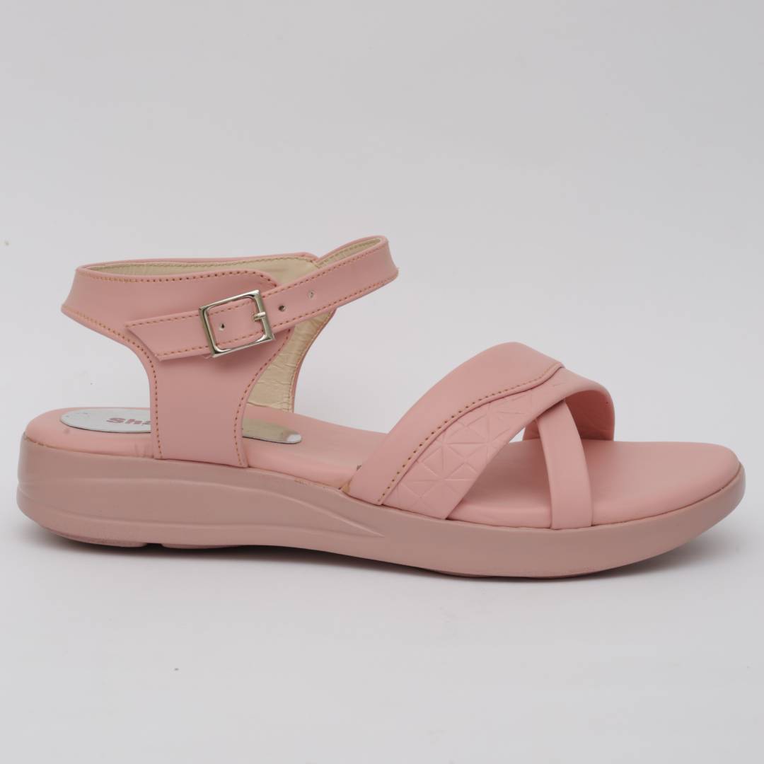Pink Wedge Pu Sandals