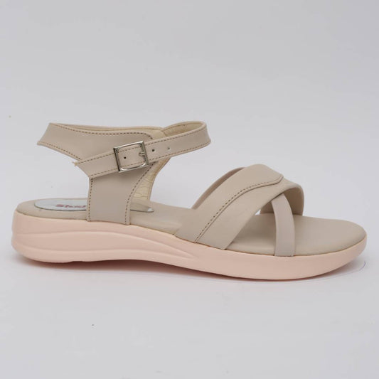 beige Wedge Pu Sandals