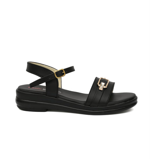 Black Wedge Sandals