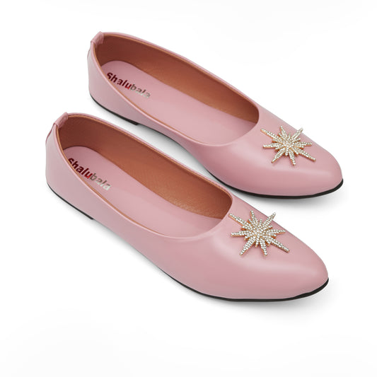 Blush Pink Star-Embellished Pumps