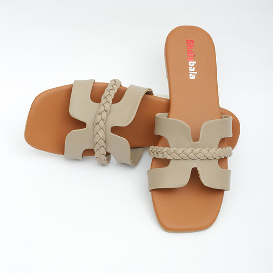 Beige Braided Sandal