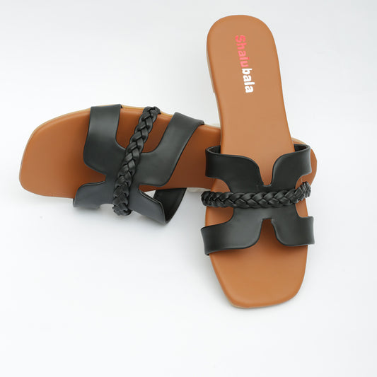 Black Braided Sandals