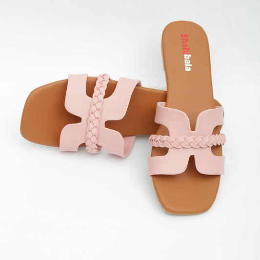 Pink Braided Sandals